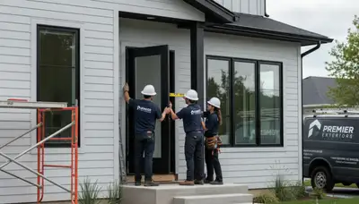 Professional door installation with durable vinyl siding in Raleigh, NC home exterior