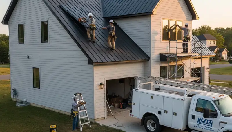Vinyl siding installation on Raleigh NC home exterior by Next Level Exteriors contractors