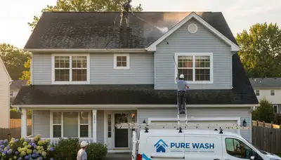 Professional roof cleaning service in Raleigh, NC restoring shingles and curb appeal