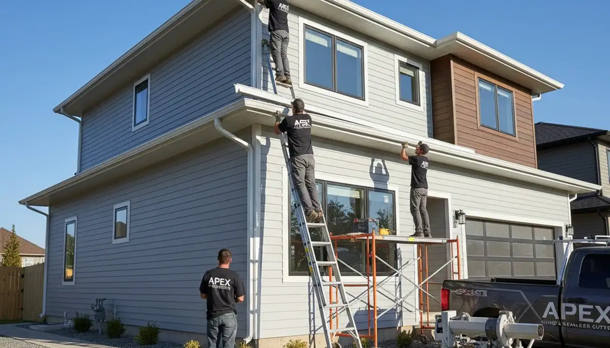 Seamless gutter installation for Raleigh, NC home by Next Level Exteriors