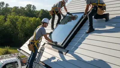 Professional skylight installation on vinyl siding home in Raleigh, NC by Next Level Exteriors