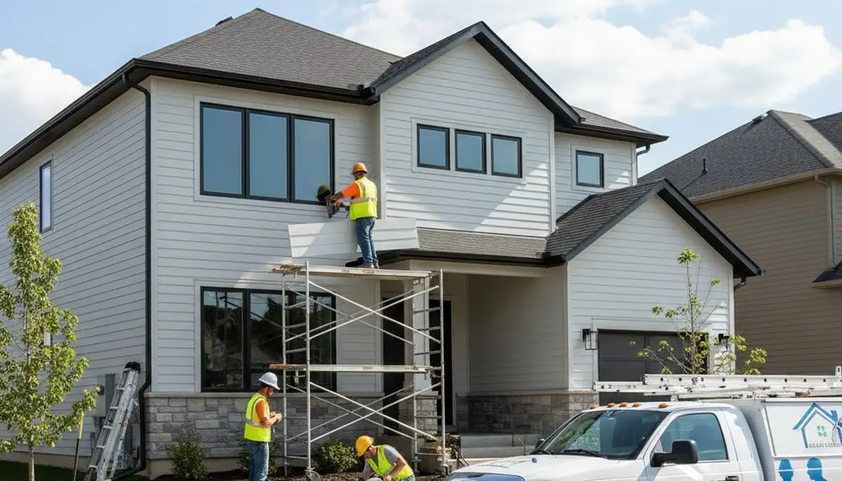 Vinyl siding installation on Raleigh NC home exterior by Next Level Exteriors contractors
