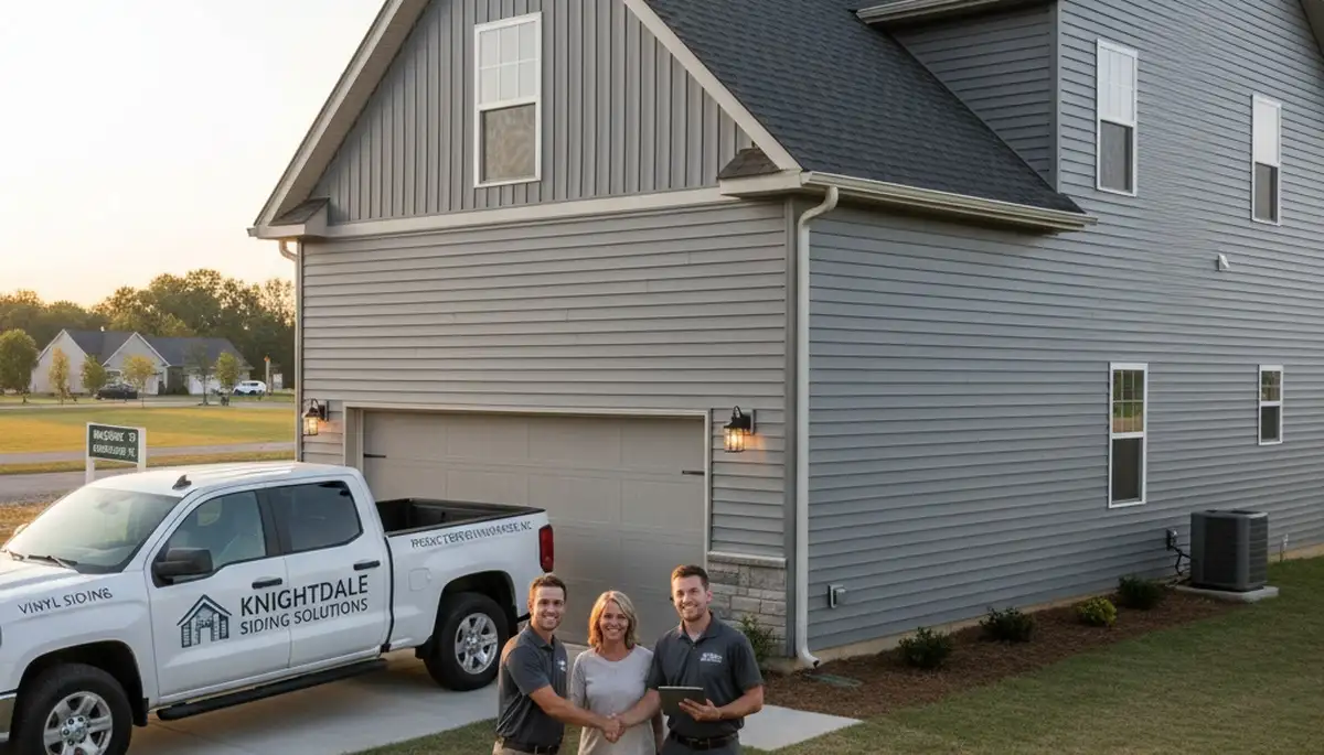 Vinyl siding installation on home exterior in Raleigh, NC by local siding professionals