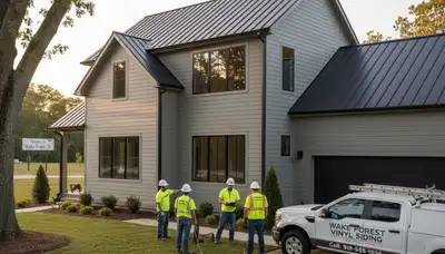 Professional vinyl siding installation on home exterior in Raleigh, NC