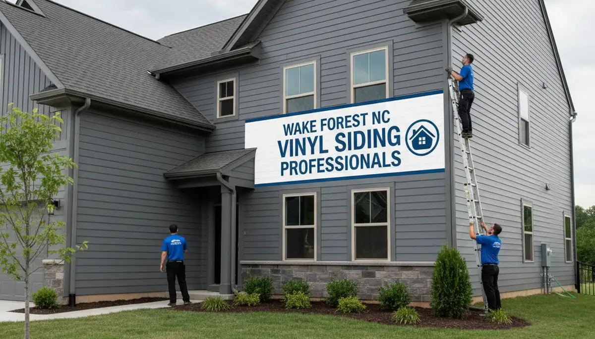 Vinyl siding installation on home exterior in Raleigh NC by local siding contractors