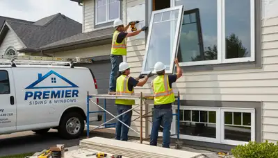 Professional window installation with vinyl siding in Raleigh, NC home exterior